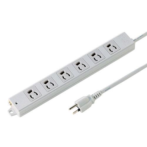 サンワサプライ 工事物件タップ 6個口 上挿し 0.3m TAP-K6-03