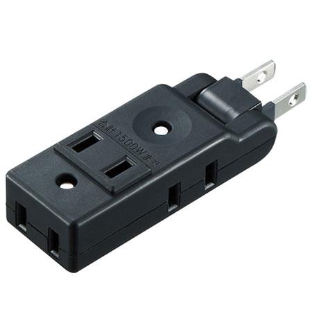 サンワサプライ スイングミニタップ 4個口(上挿し1・横挿し3) TAP-AC10BK(ブラック)