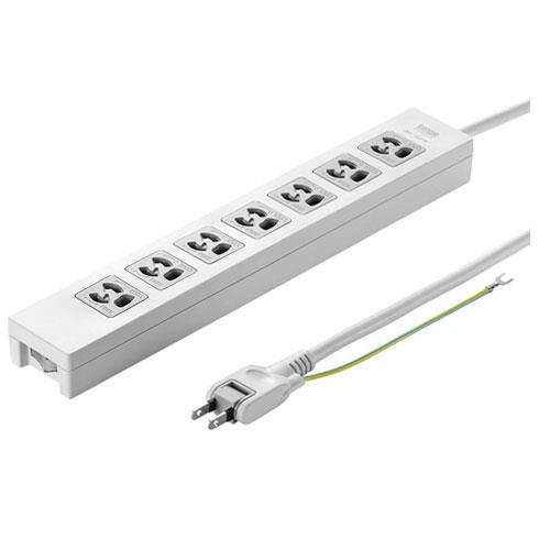 サンワサプライ TAP-F37-2ZSR 電源タップ 7個口(上挿し) 2m