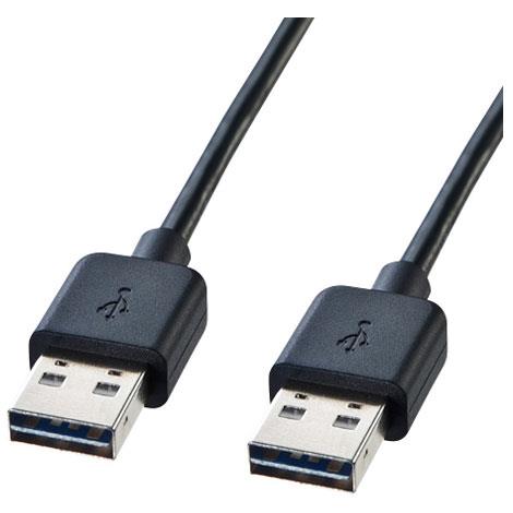 サンワサプライ KU-RAA2(ブラック) 両面挿せるUSBケーブル 2m