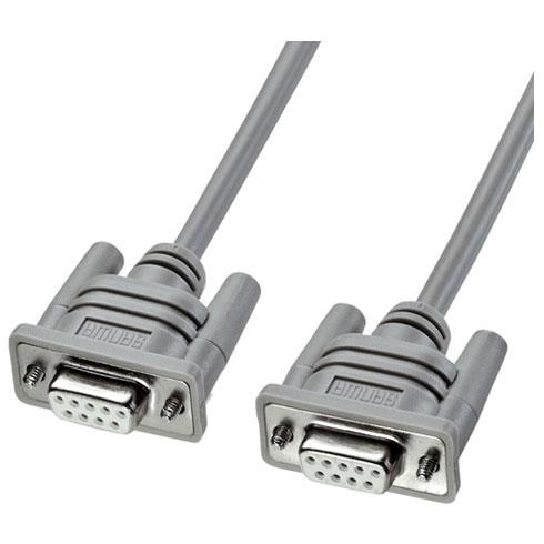 サンワサプライ KRS-403XF-07K2 ライトグレー RS-232Cケーブル クロス 0.75m