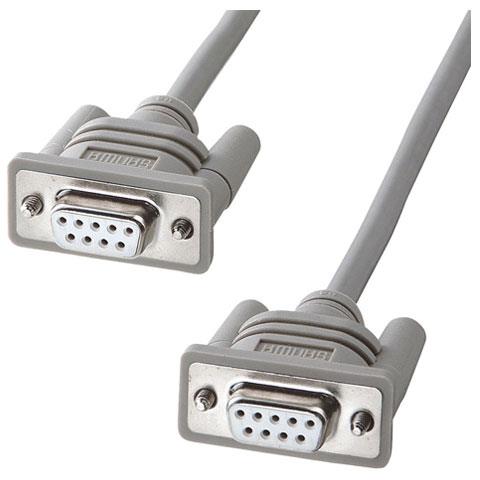 サンワサプライ KRS-403XF-5K2 ライトグレー RS-232Cケーブル クロス 5m