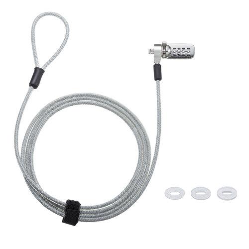 サンワサプライ SLE-39S 標準スロット対応セキュリティワイヤー･ダイヤル錠