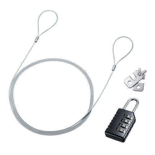 サンワサプライ SL-82 NobleWedgeスロット対応セキュリティワイヤー･ダイヤル錠