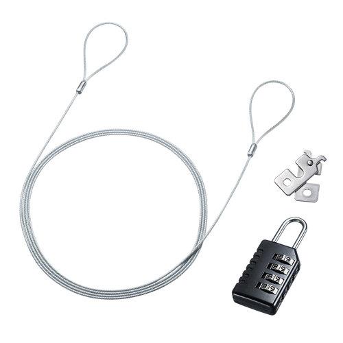 サンワサプライ SL-84 nanoSaverスロット対応セキュリティワイヤー･ダイヤル錠