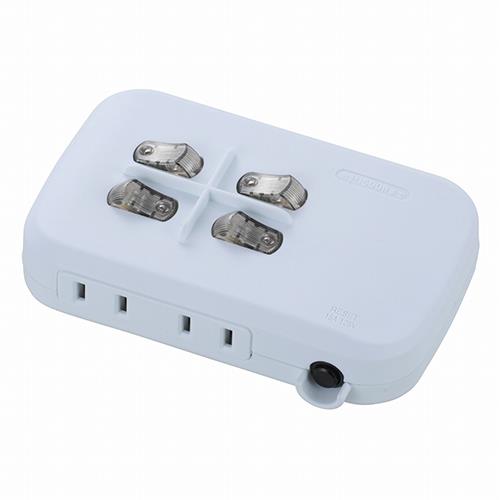 オーム電機(OHM) HS-A1759W LED個別スイッチ付き 節電タップ 4個口 00-1759