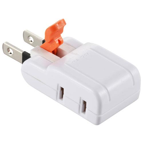 オーム電機(OHM) 00-2234 らく抜き マイクロタップ 2個口(横挿し) HS-TM2B3-W