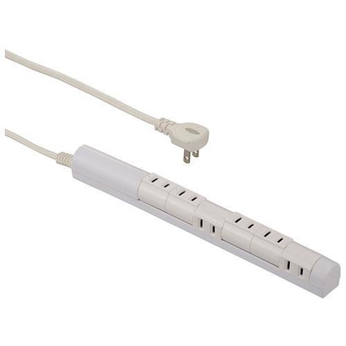 オーム電機(OHM) HS-T61C5S3-W(ホワイト) 回転スリムタップ 6個口 1.5m 00-5185