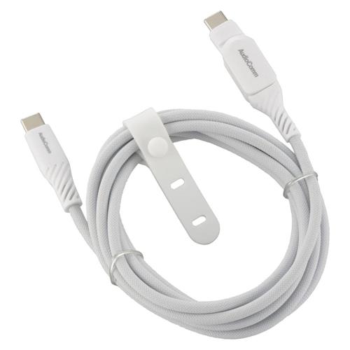 オーム電機(OHM) SMT-L20SS100N AudioComm さらさらUSBケーブル PD対応 Type-CtoC 片側スイング式 2m