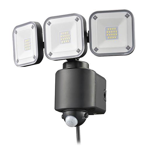 オーム電機(OHM) LS-A450W3 monban 防犯センサーライト 3灯コンセント式 4500ルーメン