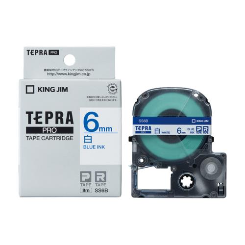 キングジム(KING JIM) テプラPRO 白ラベル 白 青文字 6mm SS6B