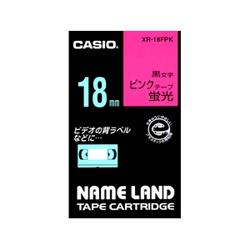 CASIO(カシオ) XR-18FPK ネームランド 蛍光色テープ 蛍光ピンク/黒文字 18mm