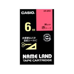 CASIO(カシオ) XR-6RD ネームランド スタンダードテープ 赤/黒文字 6mm
