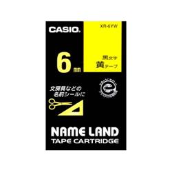 CASIO(カシオ) XR-6YW ネームランド スタンダードテープ 黄/黒文字 6mm