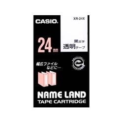 CASIO(カシオ) XR-24X ネームランド 透明テープ 黒文字 24mm