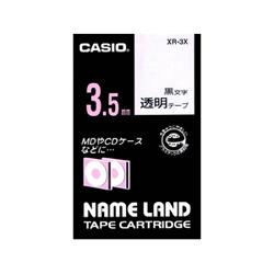 CASIO(カシオ) XR-3X ネームランド 透明テープ 黒文字 3.5mm