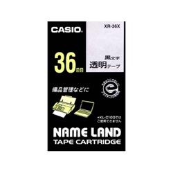 CASIO(カシオ) XR-36X ネームランド 透明テープ 黒文字 36mm