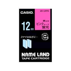 CASIO(カシオ) XR-12FPK ネームランド 蛍光色テープ 蛍光ピンク/黒文字 12mm