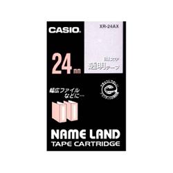 CASIO(カシオ) XR-24AX 白文字テープ 8m 白文字/透明 24mm