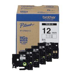 ブラザー(brother) HGe-231V ピータッチ HGeテープ ラミネートテープ 黒文字/白 12mm幅