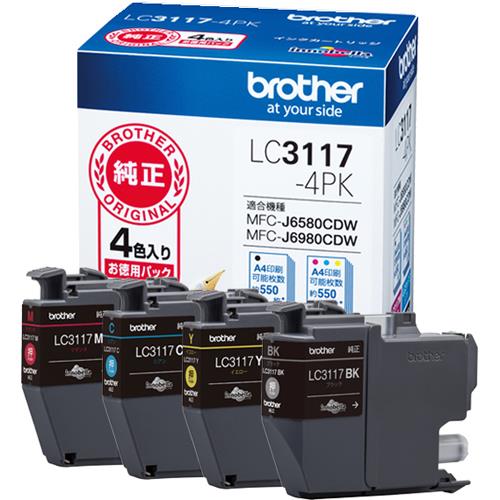 ブラザー(brother) LC3117-4PK 純正 お徳用4色パック
