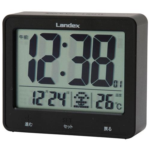 芳国産業 YT5253BK 黒 電波目覚まし時計 タッチライトマスター