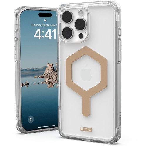 UAG(ユーエージー) UAG-RIPH24LA-YMS-I/G アイス/ゴールド iPhone 16 Pro Max用 ケース プリンストン MAGSAFE対応 PLYO