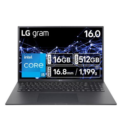 LGエレクトロニクス(LG) 16Z90RU-GA55J LG gram 16型 Core i5/16GB/512GB オブシディアンブラック Windows 11 Home ノートパソコン