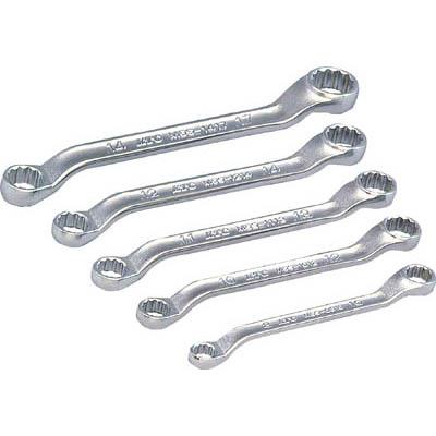 京都機械工具 TM5S05 45°×6°ショートめがねレンチセット(5本組)