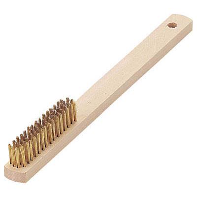 トラスコ中山 TB-5008-10 木柄真鍮ブラシ4行 真鍮