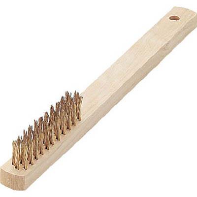 トラスコ中山 TB-5011 木柄3行ブラシ ゴールドメッキ線