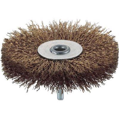 トラスコ中山 TB-6251 軸付ホイールブラシ φ100X軸6 真鍮メッキ鋼線 線径0.25