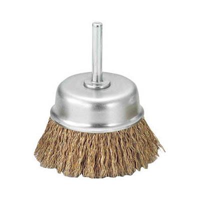 トラスコ中山 TB-6631 軸付カップブラシ φ65X軸6 真鍮メッキ鋼線 線径0.25