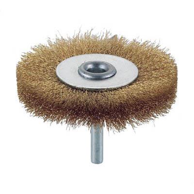 トラスコ中山 TB-6244 軸付ホイールブラシ φ75X軸6 真鍮 線径0.15