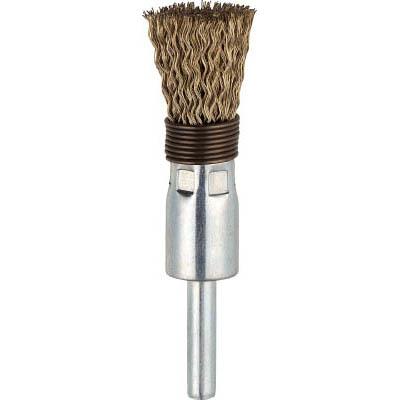 トラスコ中山 TEBS-15G 筒型ブラシΦ15X軸6 真鍮メッキ0.25 スプリング付