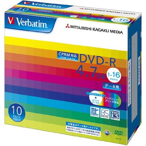 Verbatim(バーベイタム) DHR47JDP10V1 データ用 DVD-R 4.7GB 1回記録 プリンタブル 16倍速 10枚