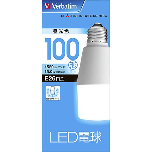 三菱ケミカルメディア LDT15D-G/V2 LED電球 T形(昼光色) E26口金 100W形相当 1520lm