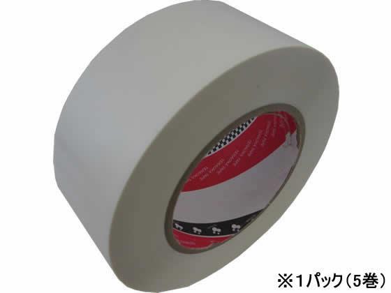 寺岡 脱塩ビ ラインテープ 50mm×50m 白 5巻[代引不可]【仕入先直送品Ａ】