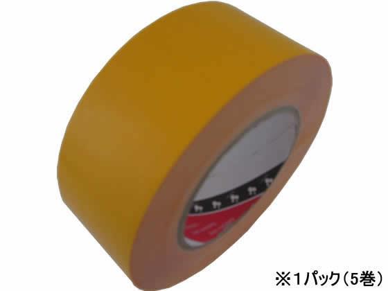 寺岡 脱塩ビ ラインテープ 50mm×50m 黄 5巻[代引不可]【仕入先直送品Ａ】