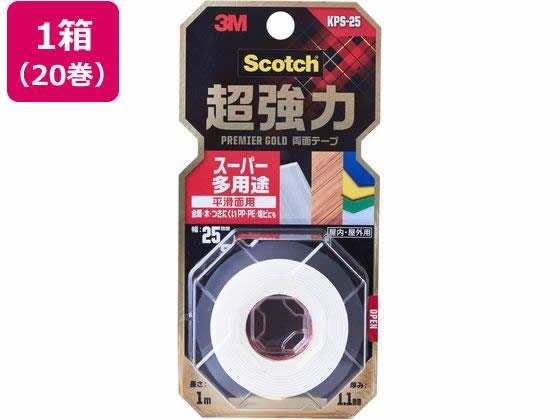 3M スコッチ 超強力両面テープ プレミアゴールド 25mm×1m 20巻[代引不可]【仕入先直送品Ａ】