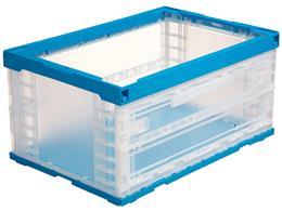 三甲 折りたたみコンテナ長側面扉付75Lタイプ フタなし 5個[代引不可]【仕入先直送品Ａ】