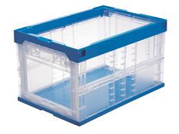 三甲 折りたたみコンテナ短側面扉付50Lタイプ フタなし 5個[代引不可]【仕入先直送品Ａ】