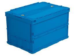 三甲 折りたたみコンテナペタンコ50Lタイプ フタあり 5個[代引不可]【仕入先直送品Ａ】