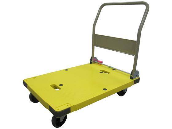 ナンシン ストッパー付プラスチック静音台車 サイレントマスター300kg荷重 黄[代引不可]【仕入先直送品Ａ】