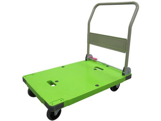 ナンシン ストッパー付プラスチック静音台車 サイレントマスター300kg荷重 緑[代引不可]【仕入先直送品Ａ】