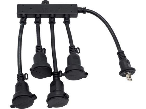 その他 防雨分配延長コード 4分配[代引不可]【仕入先直送品Ａ】