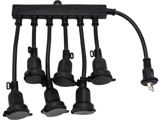 その他 防雨分配延長コード 6分配[代引不可]【仕入先直送品Ａ】