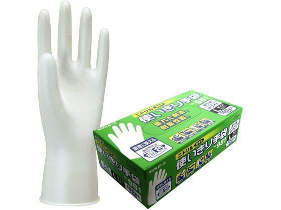 エステー ニトリル使いきり手袋 No.981 粉つき ホワイト 100枚 L[代引不可]【仕入先直送品Ａ】