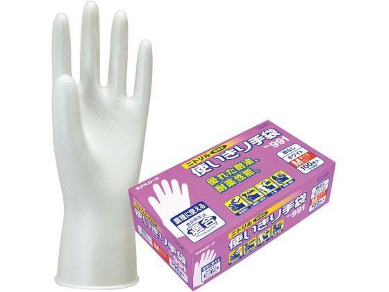 その他 ニトリル使いきり手袋 No.991 粉なし ホワイト 100枚 M[代引不可]【仕入先直送品Ａ】