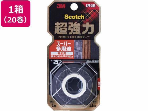 3M スコッチ 超強力両面テープ プレミアゴールド粗面用25mm 20巻[代引不可]【仕入先直送品Ａ】